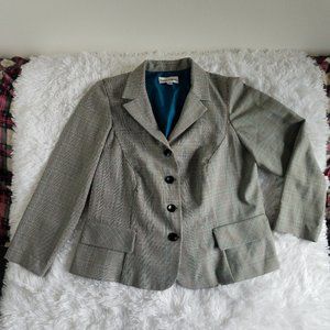 Danny and Nicole Womens Blazer Size 18 W Black White Faux Pockets Jacket